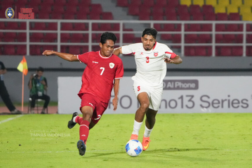 Timnas Indonesia U-20 kalah dari Yordania U-20 saat laga pertama Mandiri U-20 Challenge Series 2025. Foto: PSSI