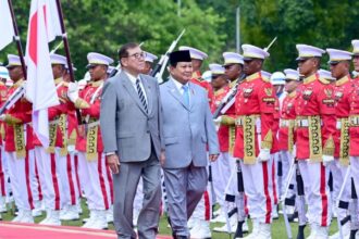 Presiden Prabowo Subianto menyambut kedatangan Perdana Menteri (PM) Jepang, Ishiba Shigeru, di Istana Kepresidenan Bogor, pada Sabtu (11/1/2025). Foto: BPMI Setpres