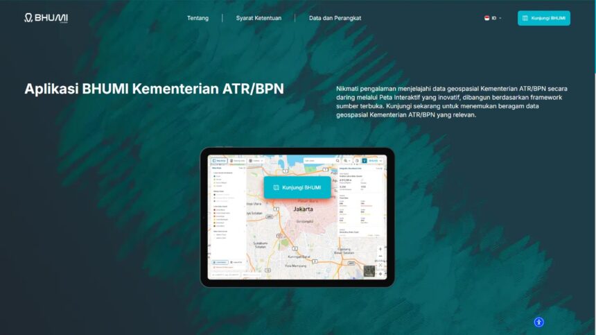 Tampilan aplikasi Bhumi Kementerian ATR/BPN. Foto: Bhumi ATR/BPN app