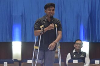 Anggi Wahyuda, pendaki yang juga komika penyandang disabilitas asal Binjai, Sumatera Utara. Foto: Kemenpora