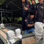 Momen pembongkaran yang dilakukan di makam di Dusun Bendo, Desa Kumitir, Kecamatan Jatirejo, Kabupaten Mojokerto, Jawa Timur, dilakukan pembongkaran, pada Selasa (14/1/2025). Foto: Tangkap layar IG @aslimojokertocom