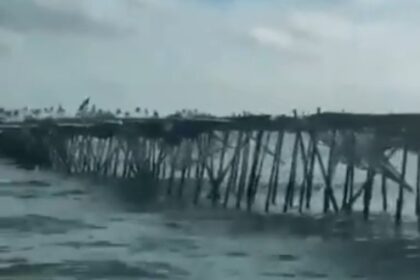 Pagar Laut di di perairan Kabupaten Tangerang. Foto: Ist