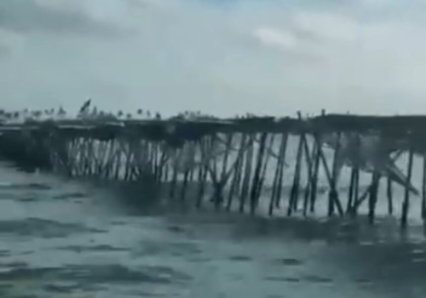 Pagar Laut di di perairan Kabupaten Tangerang. Foto: Ist