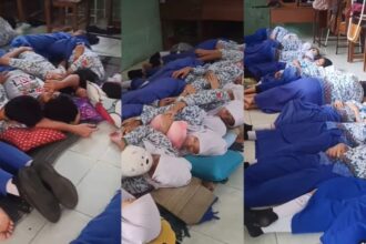 Unik program yang diterapkan SMP Negeri 39 Surabaya menjadi viral di media sosial. Para siswa diwajibkan tidur siang setiap Rabu setelah jam istirahat siang. Foto: Tangkap layar IG @smpn39sbyofficial