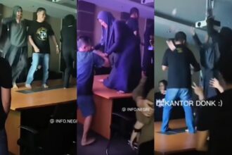 Viral ASN Kutim pesta di ruang kantor. Foto: Tangkapan layar Instagram @info.negri