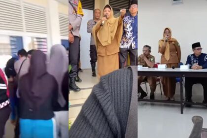 Murid dan orang tua, mengadakan aksi unjuk rasa di SMAN 1 Mempawah, Kalimantan Barat. Foto: Tangkap layar IG @allartis