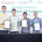 Kerjasama Singapore Tourism Board, Garuda Indonesia, dan Changi Airport Group untuk meningkatkan kunjungan wisatawan kedua Negara. Foto:Dok/STB