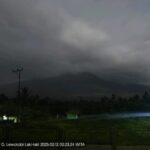 Tampilan Visual Gunung Lewotobi Laki-laki, pada Kamis (13/2/2025) pukul 00.00 - 06.00 WITA. Foto: PVMBG