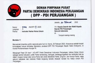 Surat instruksi Ketua Umum DPP PDIP, Megawati pada kadernya yang menjadi kepala daerah tidak ikut retreat.(Foto istimewa)