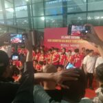 Timnas bulu tangkis Indonesia yang merebut gelar juara BAMTC 2025 tiba di Bandara Soekarno-Hatta, Tangerang, Senin 17 Februari 2025. Foto/bam