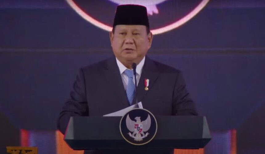 Presiden Prabowo Subianto saat peluncuran Danantara, Senin (24/2/2025). Foto: ipol.id