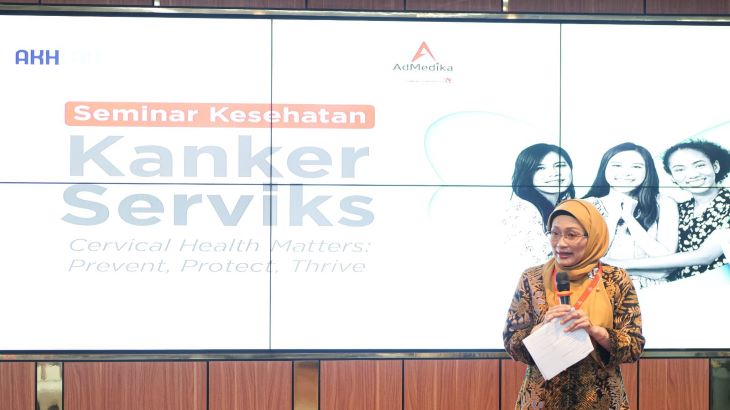 CEO AdMedika Dian Prambini pada acara Seminar Kesehatan Kanker Serviks "Cervical Health Matters: Prevent, Protect, Thrive" di ACE Room AdMedika, Telkom STO Gambir, Jakarta pada Kamis (13/2/2025). Foto: Dok Telkom Indonesia