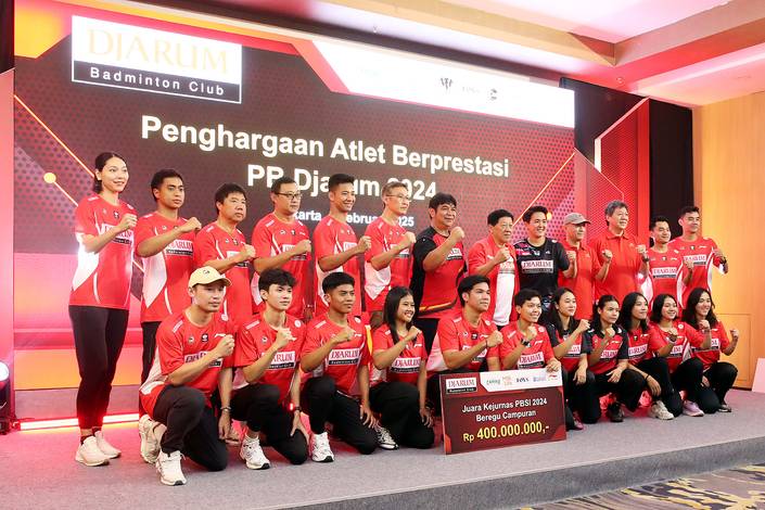 Bakti Olahraga Djarum Foundation yang memberikan apresiasi kepada atlet-atlet PB Djarum atas torehan prestasi mereka sepanjang tahun 2024, baik di level nasional maupun internasional dengan nilai total Rp966.950.000.