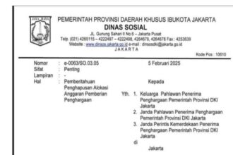 Ilustrasi surat pemberitahuan Dinas Sosial DKI Jakarta.(Foto istimewa)