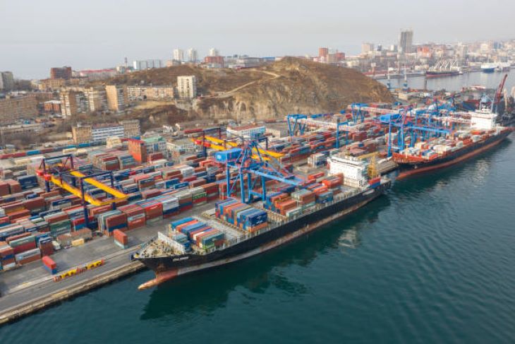 Ilustrasi, Terminal kontainer di pelabuhan. Foto: Istock @KadnikovValerii