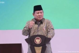 Presiden Prabowo Subianto saat menyampaikan sambutan pada Resepsi Hari Lahir (Harlah) ke-102 Nahdlatul Ulama (NU) di Istora Senayan, Jakarta, Rabu (5/2/2025) malam. (Foto: YouTube Sekretariat Presiden)