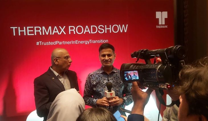 Ashish Bhandari, MD & CEO Thermax, memberikan keterangan pers Roadshow Thermax yang diadakan di Westin Jakarta, hari ini, Selasa 18 Februari 2025. Foto: Ahmad/ipol.id