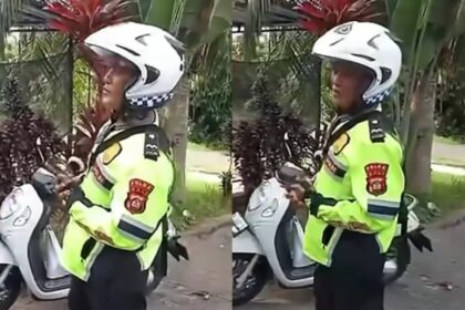 Seorang oknum polisi diduga mabuk dan ngebut saat Nyepi berujung diamankan warga. Foto: Tangkap layar IG @fakta.indo