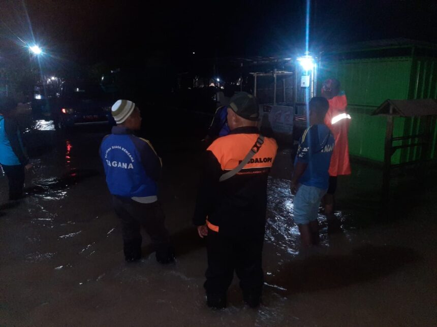 BPBD Kabupaten Situbondo bersama petugas gabungan melakukan kaji cepat di wilayah terdampak banjir Kecamatan Kendit, Kabupaten Situbondo, Provinsi Jawa Timur, Rabu (12/3/2025) malam. Foto: BPBD Kabupaten Situbondo