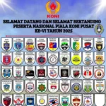 Logo peserta Piala Bergilir Ketua Umum KONI Pusat ke-6 tahun 2025. Foto/ist