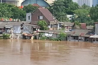 Kondisi permukiman warga di wilayah Pengadegan Timur, Kelurahan Pancoran, Kecamatan Pancoran, Jakarta Selatan, pada Senin (3/3/2025), direndam banjir. Foto: Ist