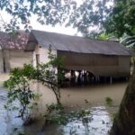 Kondisi wilayah terdampak banjir seperti jalan raya dan lingkungan perumahan warga terendam di Kabupaten Tulang Bawang, Provinsi Lampung, pada Sabtu (1/3/2025). Foto: BPBD Kabupaten Tulang Bawang