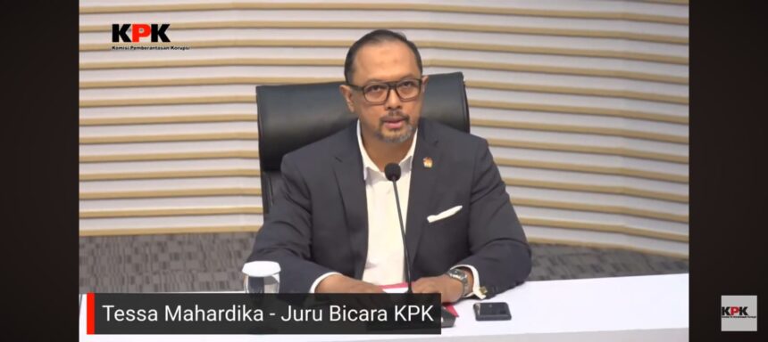 Juru Bicara KPK, Tessa Mahardhika Sugiarto. Foto: Live streaming YT @kpkri