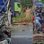 Viral Warga Ambil Telur Berserakan Usai Mobil Pickup Kecelakaan di Desa Aek Batu, Labusel, Sumatera Utara. Foto: Tangkap layar IG @fakta.indo