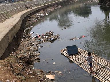 Ilustrasi sungai Ciliwung yang ditargetkan rampung normalisasi pada 2026.(Foto istimewa)