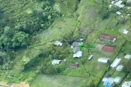 Lokasi Pembakaran sekolah di kampung Anggruk, Distrik Anggruk Kabupaten Yahukimo, Papua Pegunungan. Foto: Kodam XVII Cenderawasih