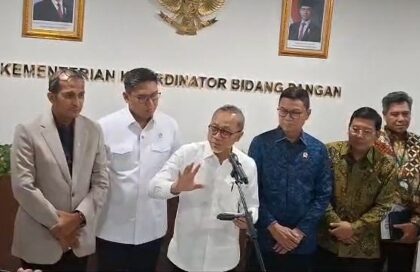 Menko Pangan Zulkifli Hasan usai Rakor bersama kementerian terkait, tentang pembentukan satgas Ketahanan Pangan. Foto: Ipol.id / Timur