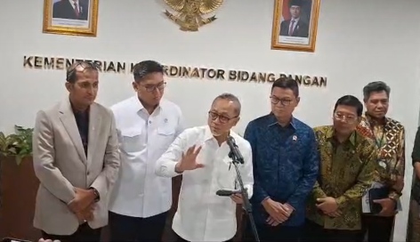 Menko Pangan Zulkifli Hasan usai Rakor bersama kementerian terkait, tentang pembentukan satgas Ketahanan Pangan. Foto: Ipol.id / Timur