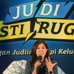 Menkomdigi Meutya Hafid saat peluncuran program #JudiPastiRugi bersama Gojek. Foto: dok humas