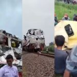 Kecelakaan truk bermuatan pupuk dalam kondisi ringsek setelah terlibat kecelakaan dengan KA Kertanegara di pelintasan tanpa palang pintu di KM 175+4 antara Stasiun Kras-Ngadiluwih, Kabupaten Kediri, Jawa Timur, Senin (10/3/2025). Foto: IG @infokediriraya