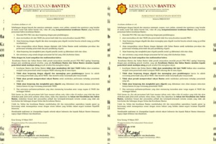 Maklumat yang dikeluarkan kesultanan Banten. (Ist)