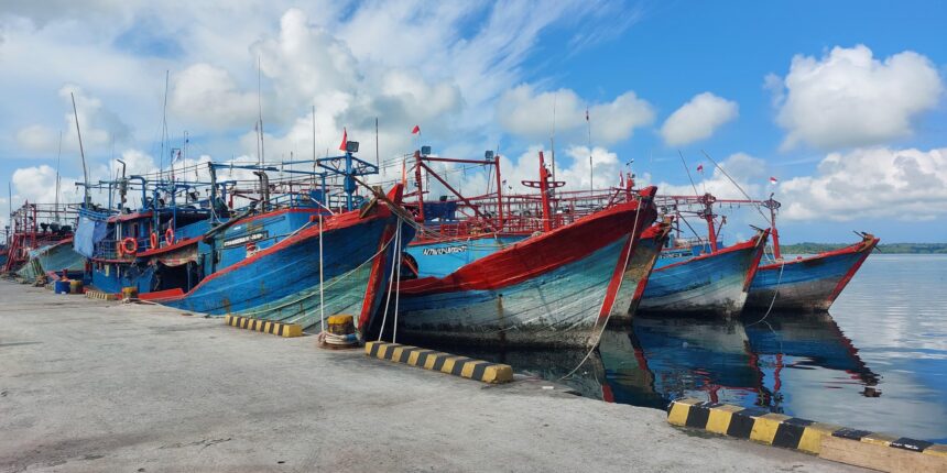 Kapal ikan yang ditahan KKP. Foto; dok humas