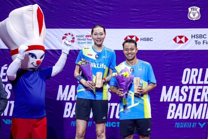 Ganda campuran Indoensia, Rehan/Gloria, harus puas runner-up di Orleans Masters 2025. Foto: PP PBSI