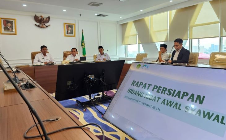 Kemenag melakukan persiapan untuk pelaksanaan Sidang Isbat Awal Syawal 1446 H. Foto: Kemenag