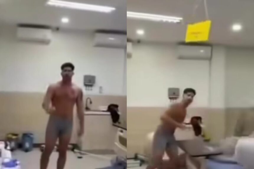WNA asal Amerika Serikat mengamuk di Nusa Medika Klinik Pratama, Bali. Foto: Tangkapan layar Instagram @lagi.viral