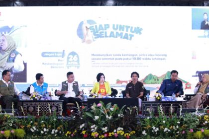 Talkshow Peran Lembaga Usaha dalam Pembelajaran Gempa Lombok pada rangkaian kegiatan HKB 2025, di Graha Bakti Praja, Kantor Gubernur Nusa Tenggara Barat, Minggu (27/4/2025). Kegiatan dihadiri berbagai jaringan lembaga usaha yang aktif dalam penanggulangan bencana di Indonesia. Foto: Ist