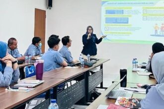 BPJS Ketenagakerjaan Kantor Cabang Jakarta Rawamangun menggelar sosialisasi manfaat program Jamsostek kepada jajaran manajemen dan seluruh karyawan PT I-Tech Lafacos. Foto: Ist