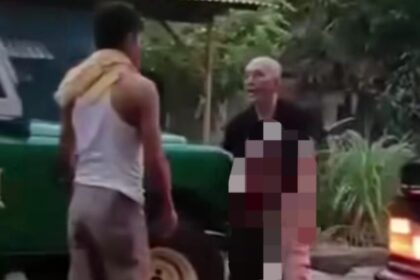 Yuke menggendong seorang bocah akibat kecelakaan di Jalan Lintas Pantai Selatan, Cikalong, Tasikmalaya. Foto:Tangkapan layar Instagram @mygigsmedia