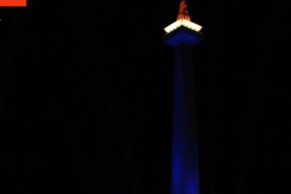 Ilustrasi pemadaman lampu di Jakarta. (Foto Instagram @monumen.nasional)