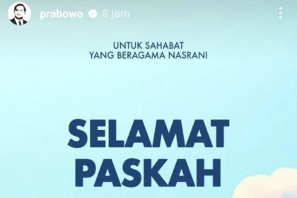 Presiden Prabowo Subianto memposting ucapan selamat Paskah 2025. Foto: Tangkapan layar Instagram @prabowo