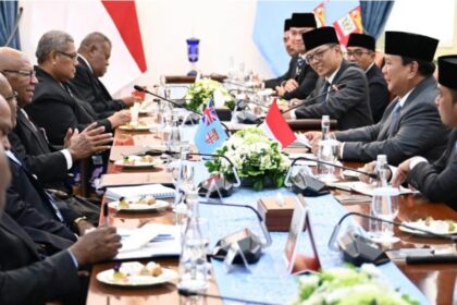 Pertemuan Bilateral antara Presiden Prabowo beserta delegasi dengan Perdana Menteri Republik Fiji beserta delegasi di Istana Merdeka, Jakarta, Kamis (24/4/2025). Foto: BPMI Setpres