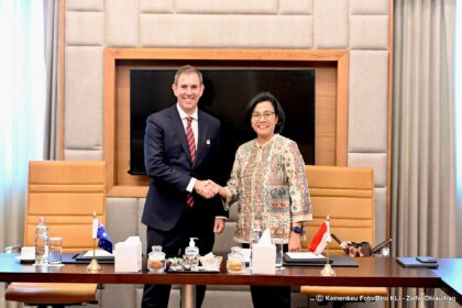 Menteri Keuangan RI Sri Mulyani saat bertemu timpalannya dari Australia. Foto: Zalfa Dhiaulhaq / Kemenkeu