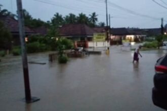 banjir di Wilayah Kabupaten Pesawaran, Provinsi Lampung, pada Selasa (22/4/2025) mulai berangsur surut. Foto: Ist