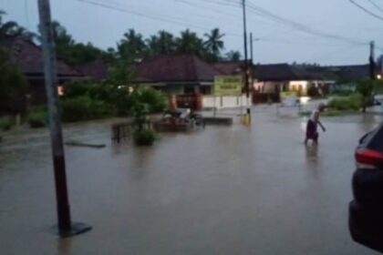 banjir di Wilayah Kabupaten Pesawaran, Provinsi Lampung, pada Selasa (22/4/2025) mulai berangsur surut. Foto: Ist
