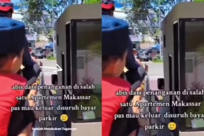 Pemadam kebakaran diminta bayar parkir sebuah apartemen di Makassar setelah bertugas padamkan api. Foto: Tangkap layar IG @indie_diver