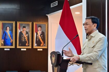 Penasihat Khusus Presiden Bidang Politik dan Keamanan, Wiranto, usai bertemu Presiden Prabowo di Istana Kepresidenan Jakarta.